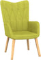 vidaXL Relaxstoel met voetenbank stof groen