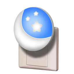 Nachtlampje Stekkerdoos kindermotief maan, 2 stuks Stekkerdoos Light Star met schemersensor, voeding
