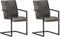 vidaXL - Eetkamerstoelen - 2 - st - echt - leer - grijs