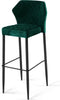 Louis Stapelbare barkruk groen, velvet gestoffeerd, brandvertragend - SET VAN 2