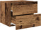 vidaXL - Nachtkastjes - met - LED-verlichting - 2 - stuks - Wandgemonteerd - Oud - Hout