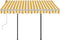 vidaXL - Luifel - handmatig - uittrekbaar - met - palen - 6x3 - m - blauw - en - wit