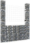 vidaXL - Schanskorf - U-vormig - met - 3 - palen - 260x20x200 - cm - ijzer