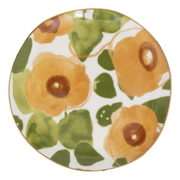 Urban Nature Culture - Good Morning - Plate met handgeschilderd bloemenmotief - Caramel Ø17 cm