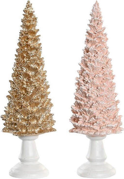Kerstversiering DKD Home Decor Boomstructuur Hars (10,5 x 10,5 x 32 cm) (2 Stuks)