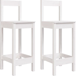 vidaXL - Barstoelen - 2 - st - 40x41,5x112 - cm - massief - grenenhout - wit