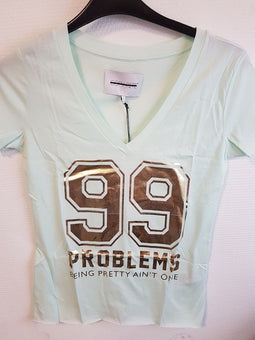 Dames T-shirt - 99 problems - mintgroen - mt XL