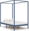 vidaXL - Hemelbedframe - massief - grenenhout - grijs - 120x200 - cm