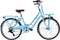 Wings Retro Kinderfiets - Fiets voor Meisjes - 22 Inch 34 cm - 6 Versnellingen - V-Brakes - Lichtblauw