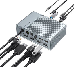 Targus HDG215-EUZ - USB-C Docking Station - 15-in-1 met 3x 4K 60Hz ondersteuning - Zilver