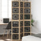 vidaXL - Kamerscherm - met - 3 - panelen - massief - paulowniahout - zwart