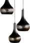 Furntastik Hanglamp, 3-lichts, H340 zwart