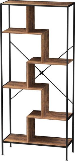 Boekenkast wandkast Stoer - industrieel - metaal hout - 180 cm hoog
