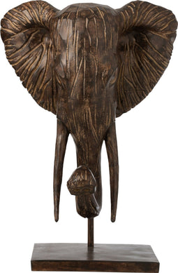 J-Line decoratie Olifant Op Voet - polyresin - bruin