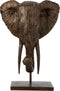 J-Line decoratie Olifant Op Voet - polyresin - bruin
