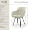 tectake® Draaibare Eetkamerstoel Alicon - Stijlvol Design - Comfortabele Bekleding - Beige (set van 2)