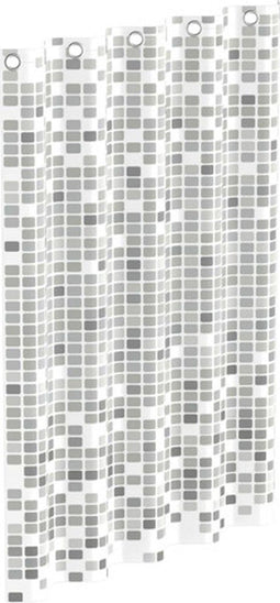 EISL Douchegordijn met mozaïek 200x180x0,2 cm grijs