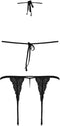 Magic Silk - Peek-a-Boo Beha, Jarretel en G-String Set - L/XL - Zwart