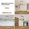 Rustieke LED Houten Hanglamp 100 cm – Dimbare Eettafelverlichting met Afstandsbediening