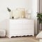 vidaXL - Ladekast - 'DRAMMEN'Wit - 111x43x73,5 - cm - Massief - Denhout