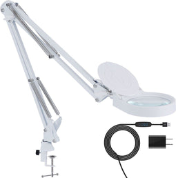 Loeplamp Vergrootglas - 3x en 10x vergroting - Verlichting met 38 LEDs - Tafelklem