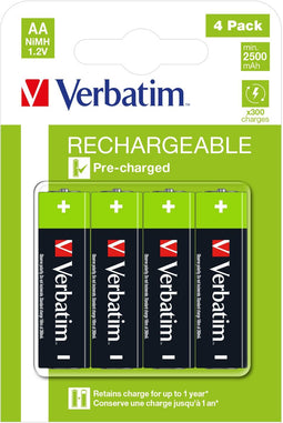 Verbatim 49517 - Oplaadbare Batterijen AA - NiMH 2500 mAh (4 stuks)