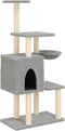 vidaXL - Kattenmeubel - met - sisal - krabpalen - 131 - cm - lichtgrijs