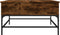 vidaXL - Salontafel - 80x80x45 - cm - bewerkt - hout - en - metaal - gerookt - eiken
