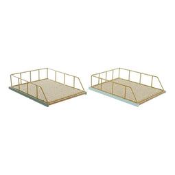 Dienblad DKD Home Decor Polypropeen (PP) Hout MDF (2 pcs)