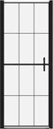 vidaXL - Douchedeur - 81x195 - cm - gehard - glas - zwart
