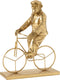 J-Line decoratie Aap Fiets - polyresin - goud - large