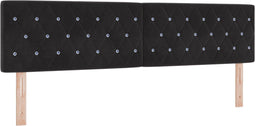 vidaXL - Hoofdbord - met - Kristallen - Knopen - Getuft - Zwart - 180 - cm - Velours