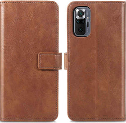 imoshion Hoesje Geschikt voor Xiaomi Redmi Note 10 Pro Hoesje Met Pasjeshouder - imoshion Luxe Bookcase - Bruin