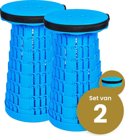 Opvouwbare kruk extra strong vol blauw per 2 - telescopische kruk - 250 kg - inklapbare kruk - draagbaar - kampeerstoel - opstapkrukje