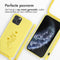 iMoshion Hoesje Geschikt voor iPhone 11 Pro Hoesje Met Koord - iMoshion Siliconen design hoesje met koord - Geel / Flower Yellow