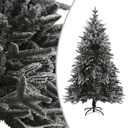 vidaXL - Kunstkerstboom - met - sneeuwvlokken - 180 - cm - PVC - en - PE - groen