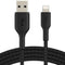 Belkin Braided - Lightning naar USB kabel - 15cm - zwart