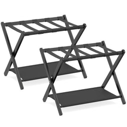 Coast Bagagesteunen - Set van 2 - Opvouwbaar - Bamboe - Zwart (2 stuks)