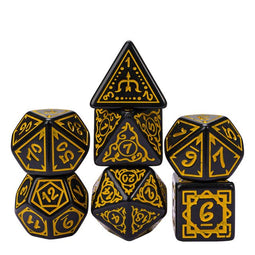 Dobbelst.Set Druide Zwart/Geel(Let op! Per Stuk!)