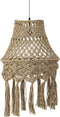 PTMD Milley Green Cotton Macrame Hanging Lamp Round