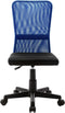 vidaXL - Kantoorstoel - 44x52x100 - cm - mesh - stof - zwart - en - blauw