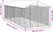 vidaXL - Hondenkennel - met - dak - 3x7,5x2,5 - m - gegalvaniseerd - staal - zilver