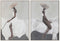 Home ESPRIT - Schilderij Modern Paard - 100 x 140 cm - Wit Grijs (2 stuks)