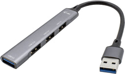 i-tec U3HUBMETALMINI4 - USB 3.0 Hub - 1x USB 3.0 + 3x USB 2.0 - metaal