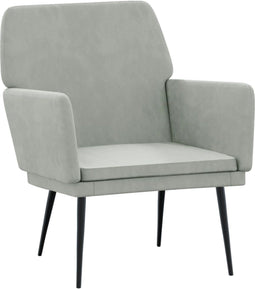 vidaXL Fauteuil 62x79x79 cm fluweel lichtgrijs