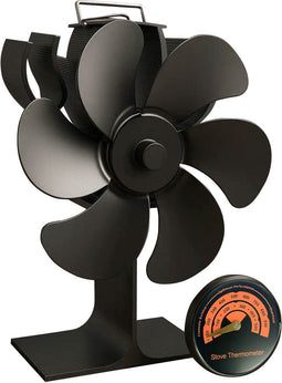 Nuvance - Kachelventilator voor Houtkachel - Inclusief Thermometer - Haardventilator - Kachel Ecofan