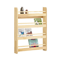 SoBuy KMB08-K-N - Kinderboekenkast - 4 niveaus - Houtkleur 60 x 12 x 80 cm