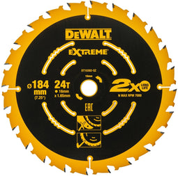 DeWalt DT10302-QZ - Zaagblad - Diameter 184 mm - Aantal tanden 24 - Kerf 1,65 mm - Asgat 16 mm