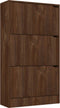 vidaXL - Schoenenkast - met - 3 - deuren - 59x24x105 - cm - spaanplaat - bruineiken
