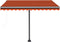 vidaXL - Luifel - automatisch - met - LED - windsensor - 300x250 - cm - oranje - bruin